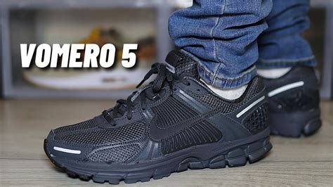 SUPER COMFY! Nike Zoom Vomero 5 Black On Feet Review - YouTube