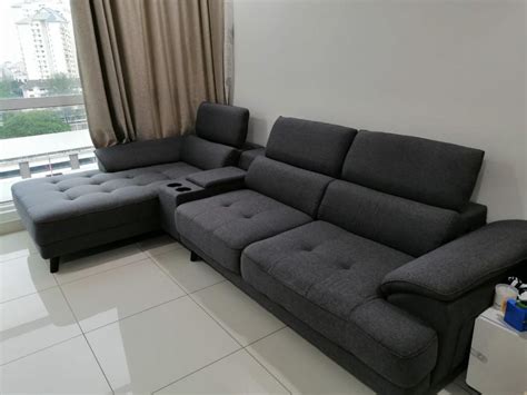 LORENZO L Shape Sofa (Condition 9.5/10) - Exactly like NEW, Furniture & Home Living, Furniture ...