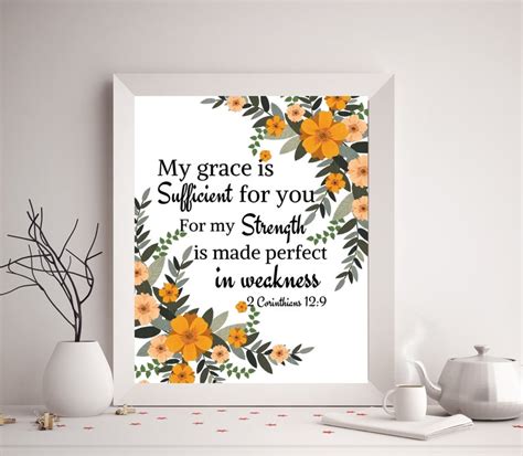 My Grace Is Sufficient Bible Verse Printable For You For My | Etsy