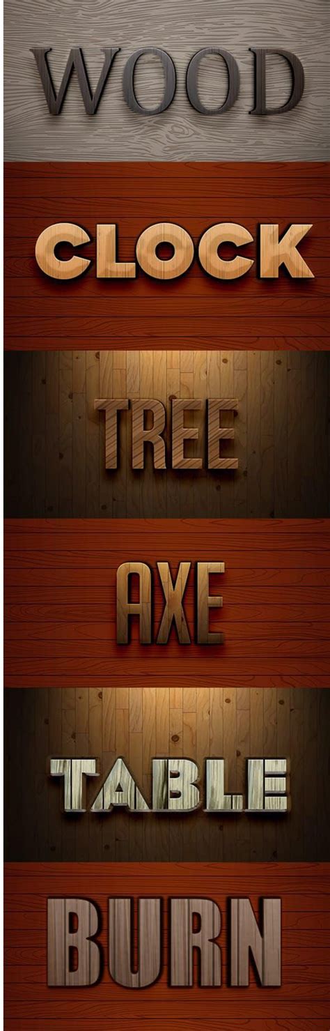 6 Wood Text Style 3D | Text style, Photoshop text effects, Photoshop resources