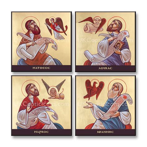 4 evangelists (group of 4 prints) | UK Coptic Icons