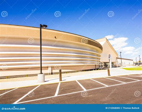 Modern Church with Large Cross and Unique Architecture Stock Image - Image of curved, curvature ...