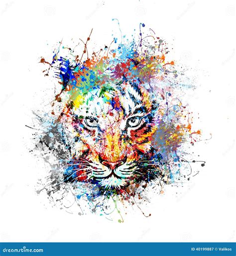 Abstract Art Picture with Tiger Stock Illustration - Illustration of ...