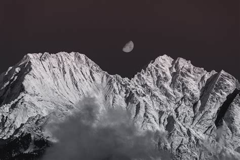 Black and White Photo of the Snowy Mountains · Free Stock Photo