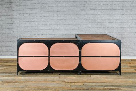 Buy Custom Made Modern Industrial L-Shaped Desk With Copper. Executive ...