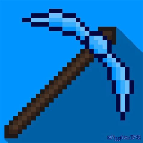 I made pixel art of the Diamond Pickaxe! : r/Minecraft