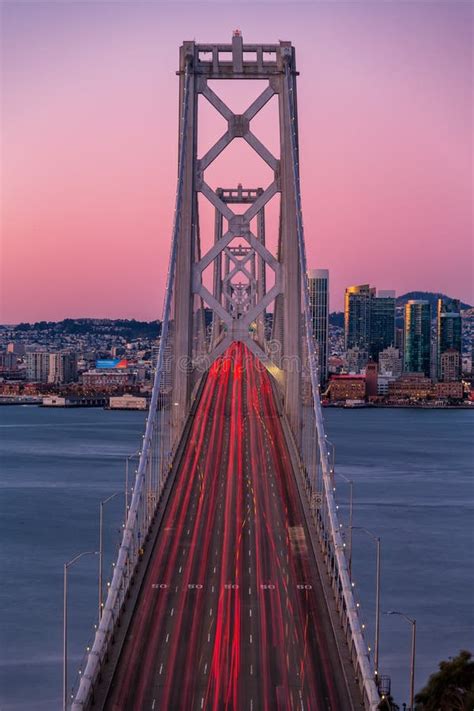 San Francisco Skyline and Bay Bridge Stock Image - Image of landmark, sunset: 111134785
