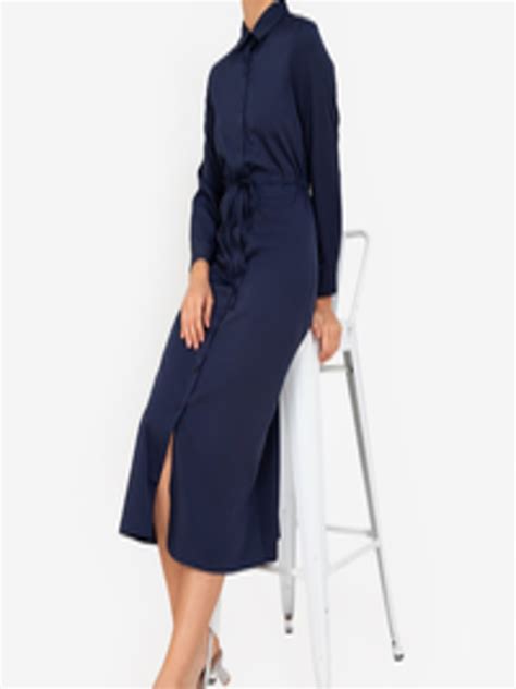 Buy ZALORA WORK Navy Blue Shirt Dress - Dresses for Women 17946648 | Myntra