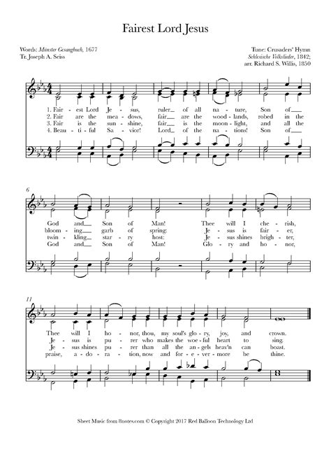 Fairest Lord Jesus Sheet music for Choir - 8notes.com