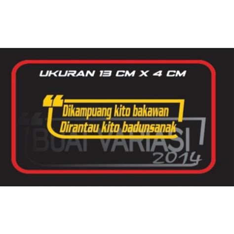 Jual cutting sticker minang DIKAMPUANG KITO BAKAWAN | Shopee Indonesia