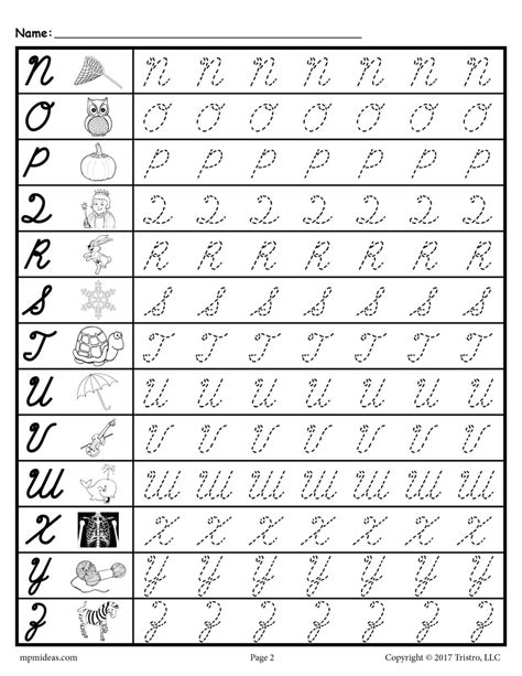 FREE Cursive Uppercase Letter Tracing Worksheets! – SupplyMe