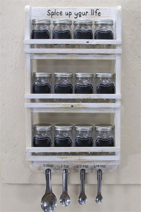 12 Jar Spice Rack Mason Jar Spice Rack Spice Jar Rack | Etsy in 2020 | Diy spice rack, Kitchen ...