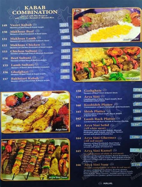 Menu at Arya Persian Restaurant, Mandaluyong, 6th Level East Wing Unit ...