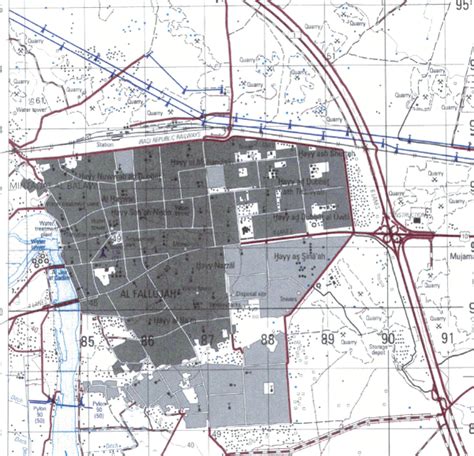 Fallujah, Iraq City Topographical Map – Battle Archives