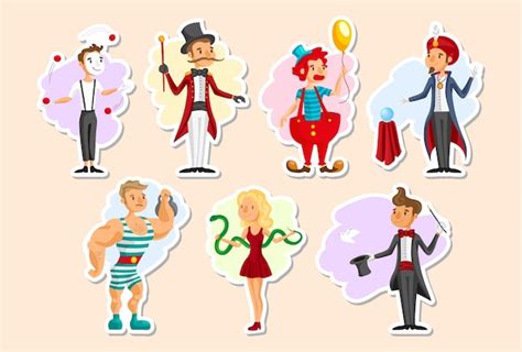 Premium Vector | Circus characters collection