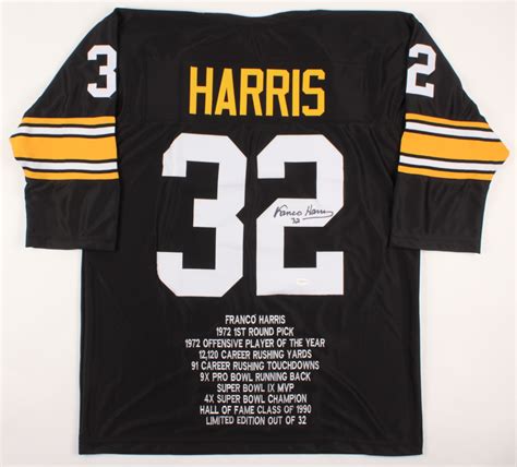 Franco Harris Signed Career Highlight Stat Jersey (TSE COA) | Pristine Auction