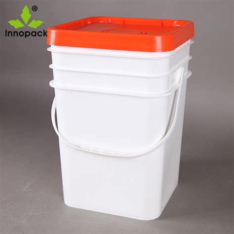 Food Grade 5 Gallon Square Plastic Bucket - Innopack