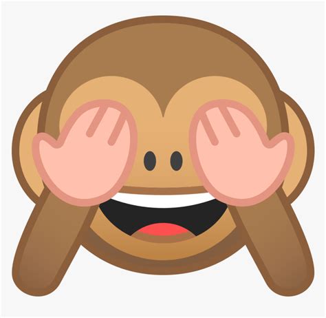 See No Evil Monkey Icon - Monkey Eyes Closed Emoji, HD Png Download - kindpng