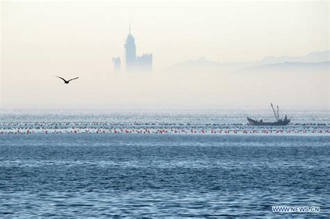 View of advection fog above sea in Yantai, E China - Xinhua | English.news.cn