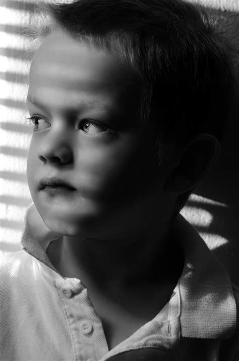 Sad Child - Black And White Free Stock Photo - Public Domain Pictures