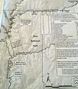 zion narrows map - DownTheTrail.com