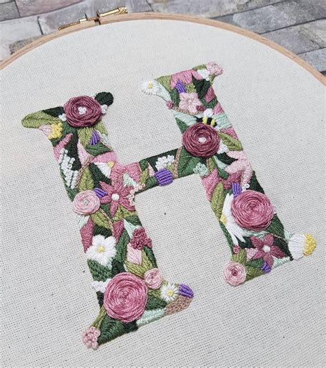 Floral Monogram Letters Embroidery Pattern / Letter Embroideries Sewing ...