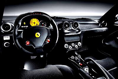 ferrari: ferrari 599 GTO in inside car Interior