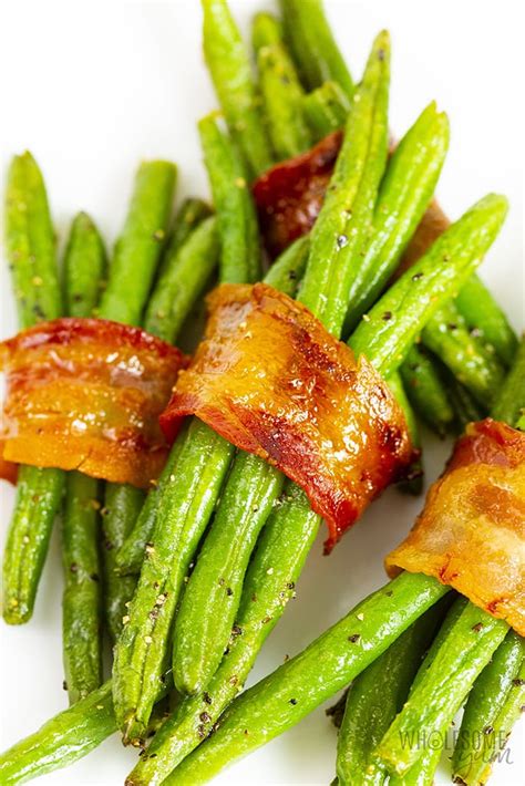 Bacon Wrapped Green Bean Bundles Recipe | Wholesome Yum