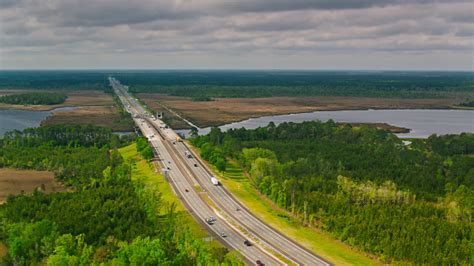 Aerial View Of Interstate 95 And Georgia Florida State Line Stock Photo ...