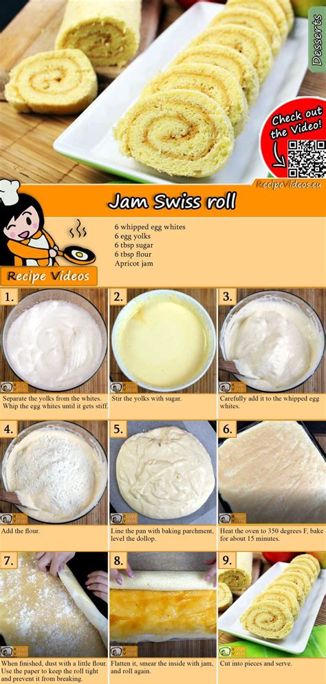 JAM SWISS ROLL RECIPE WITH VIDEO - simple Jam Swiss roll recipe | Recipe | Recipes, Food ...