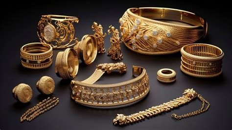 Premium AI Image | Luxurious Gold Jewelry Set