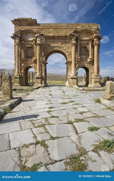 The Arch of Trajan stock photo. Image of blue, ancient - 7459822