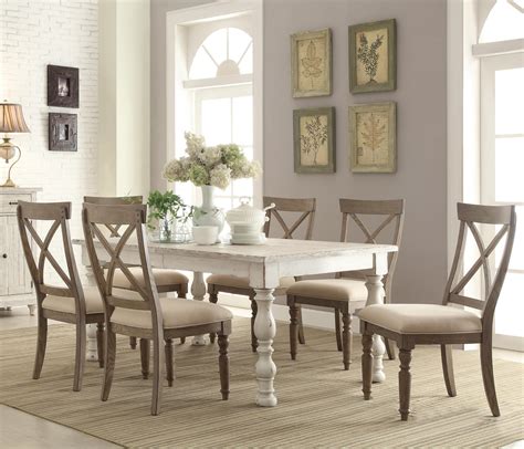 Riverside Furniture Aberdeen 21250+6x21358 7 Piece Farmhouse Dining Set ...