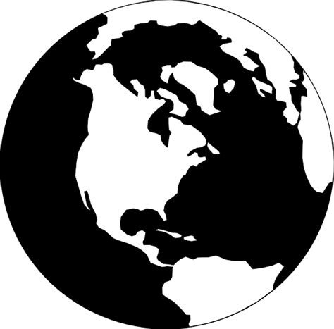 Gallery For > The World Globe Black And White | Free clipart images ...