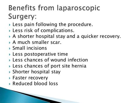 Laparoscopic surgery: complication and benefits of laparoscopic surge…