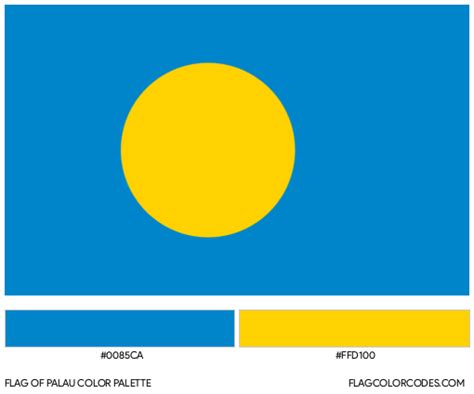 Palau flag color codes