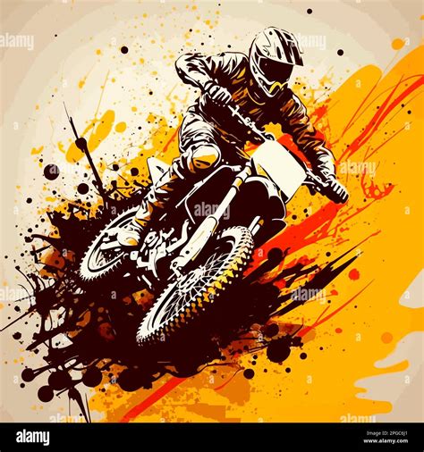 motocross jump nature dirt background illustration Stock Photo - Alamy