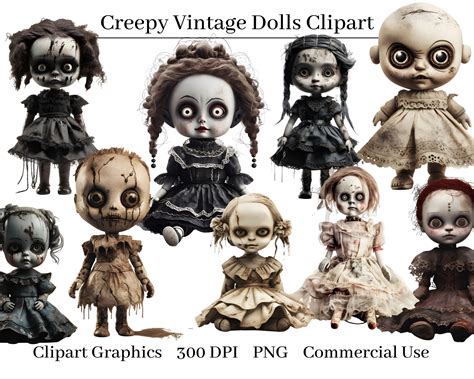 35 PNG Creepy Vintage Dolls Clip Art, Victorian Dolls Clipart ...