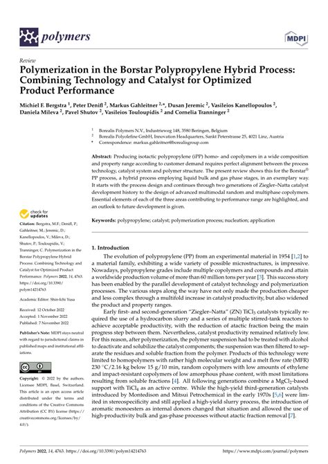 (PDF) Polymerization in the Borstar Polypropylene Hybrid Process ...