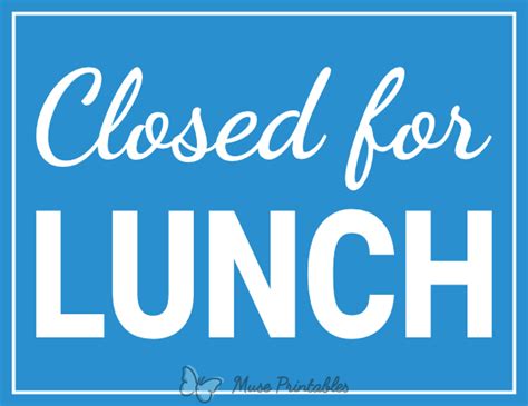 Printable Closed For Lunch Sign in 2022 | Printable signs, Printables ...