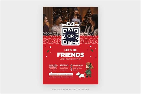 Premium PSD | Christmas QR Code Flyer Template in PSD V6