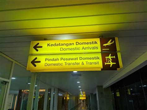 Domestic Arrival Signs at I Gusti Ngurah Rai Airport in Bali Editorial ...