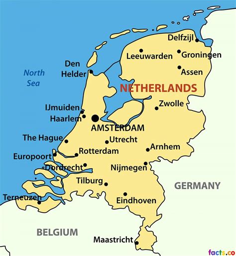 Netherlands city map - Map of Netherlands cities (Western Europe - Europe)