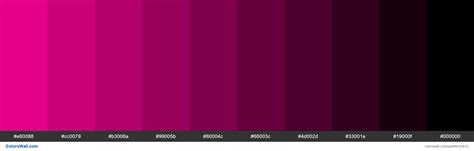 Shades Metro UI Color Magenta #ff0097 hex colors palette - ColorsWall