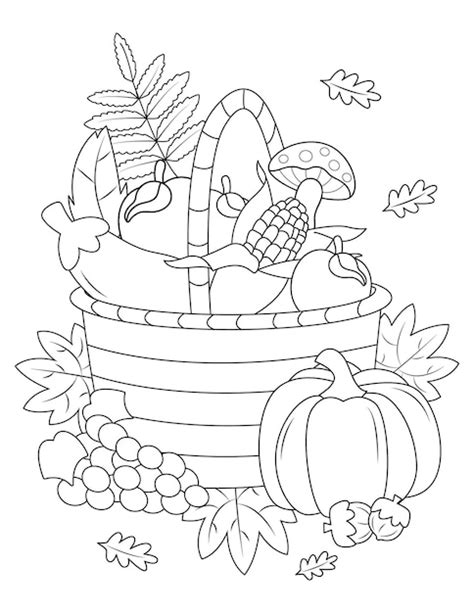 Harvest Basket Coloring Pages