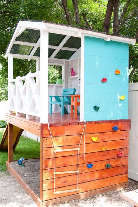 How to Build an Outdoor Playhouse for Kids - Houseful of Handmade