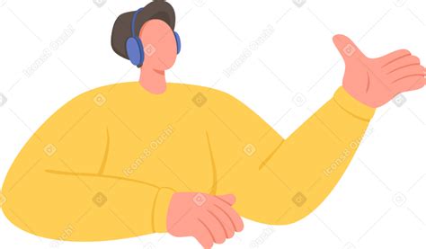 Man with headphones PNG, SVG