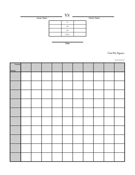 Printable Football Squares Downloadable | Educative Printable