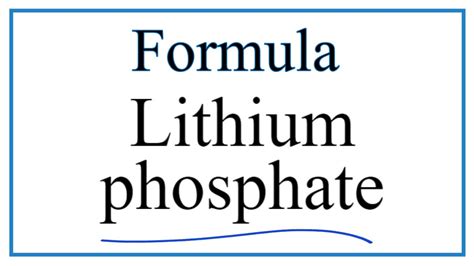 How to Write the Formula for Lithium phosphate - YouTube