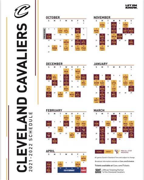 Cleveland Cavaliers release 2021-2022 Schedule : r/clevelandcavs